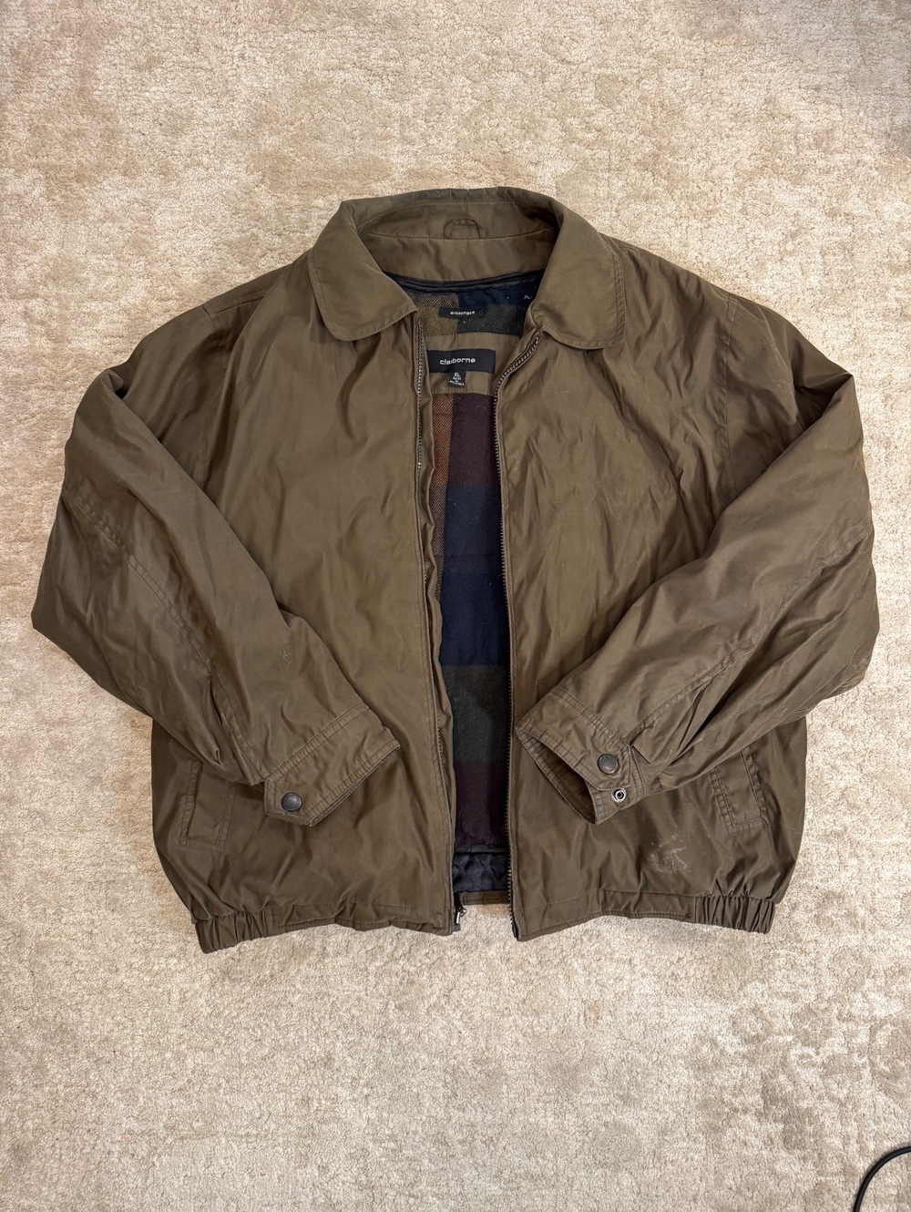 Claiborne Brown Jacket with Plaid Removable Lining